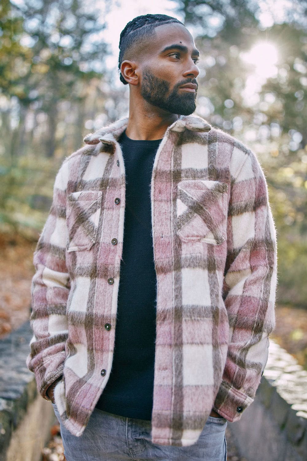 Mens flannel sale shacket