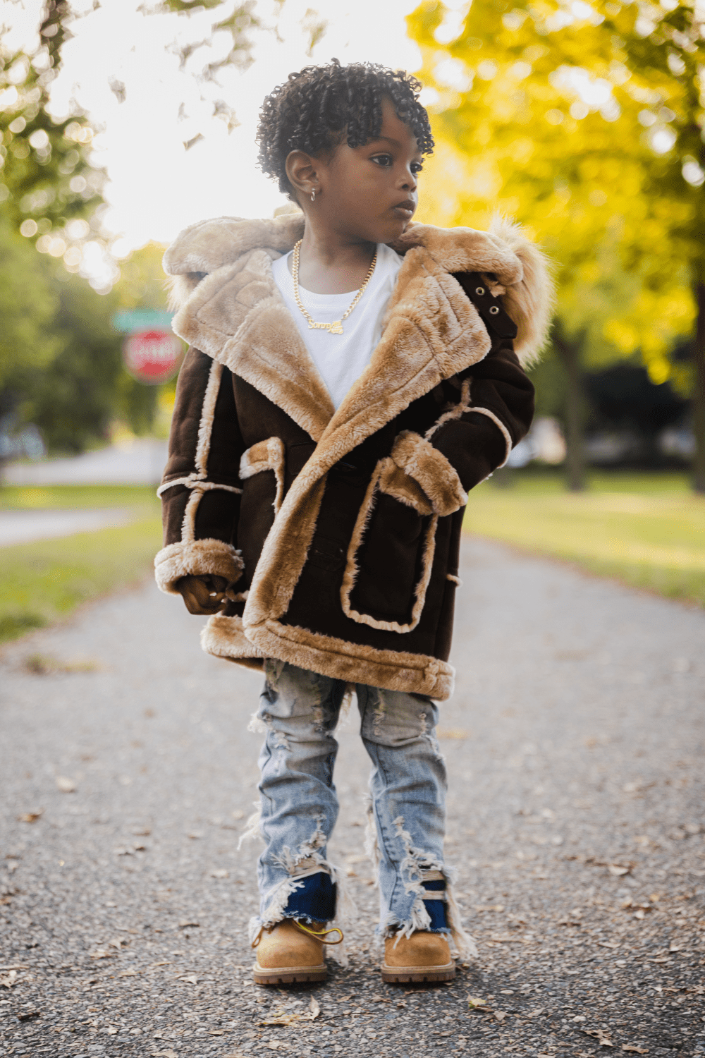 JC Kids Kids Denali Shearling Jacket (Brown)