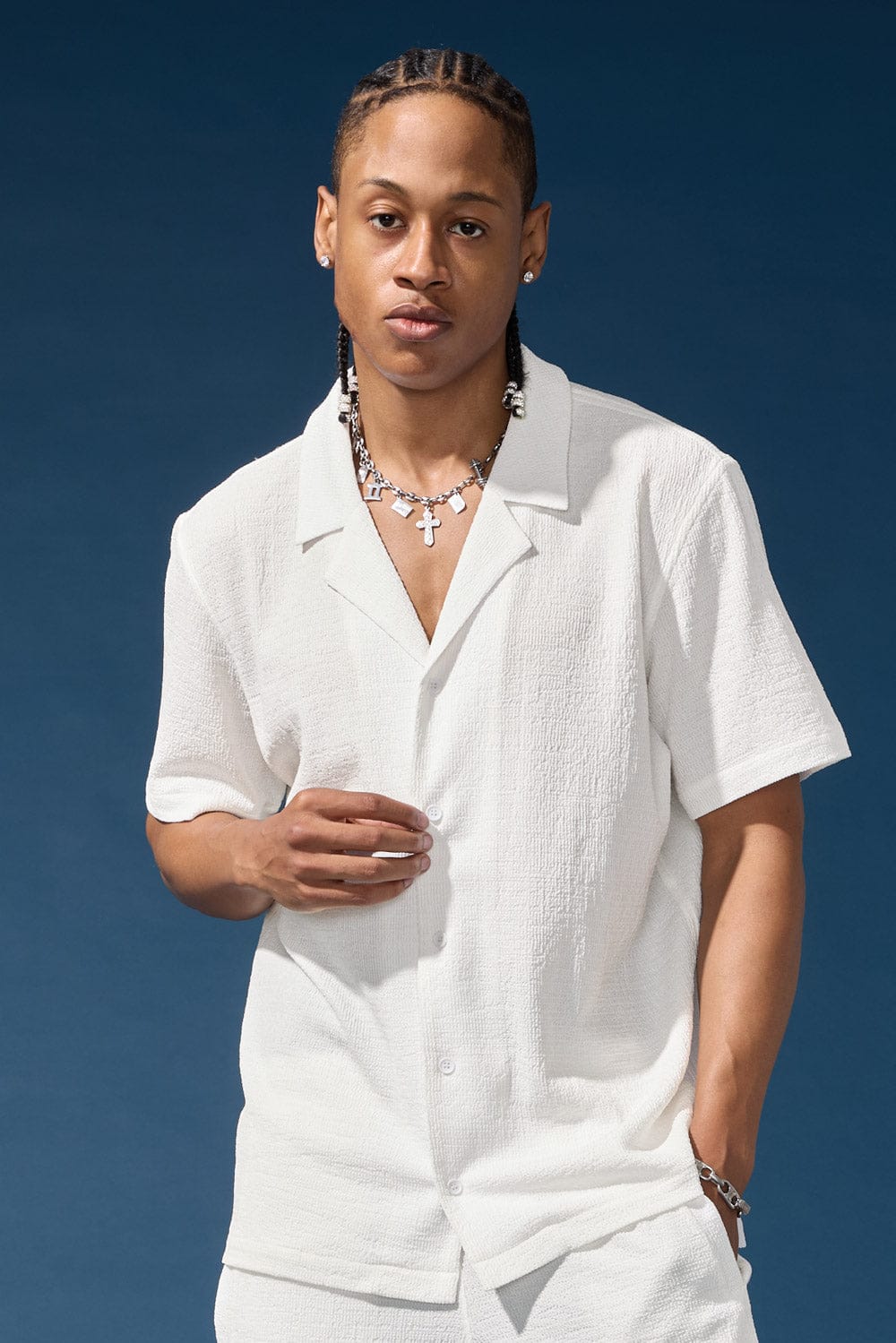 6xl white dress shirt ULTIMATE" 6XL 22.5 Shadow Stripe White with Beautiful Tie 4 pc. Dress Shirt Set