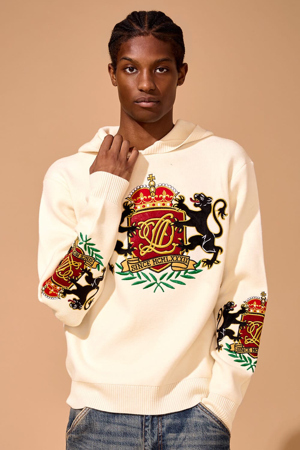 Jordan Craig Heritage Pullover Knit Sweatshirt Cream / S