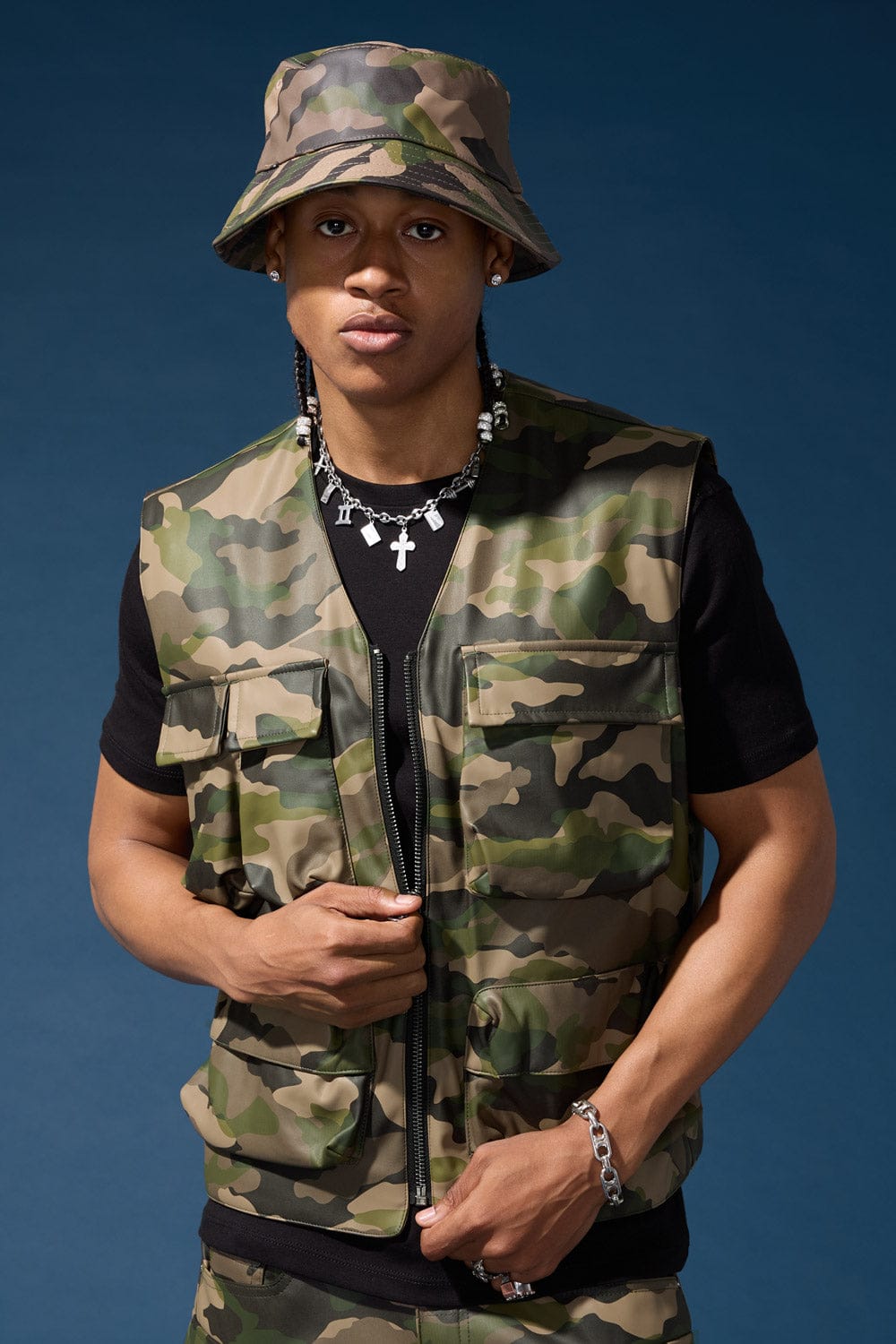 Jordan Craig Thriller Camo Cargo Vest (Vintage Camo)