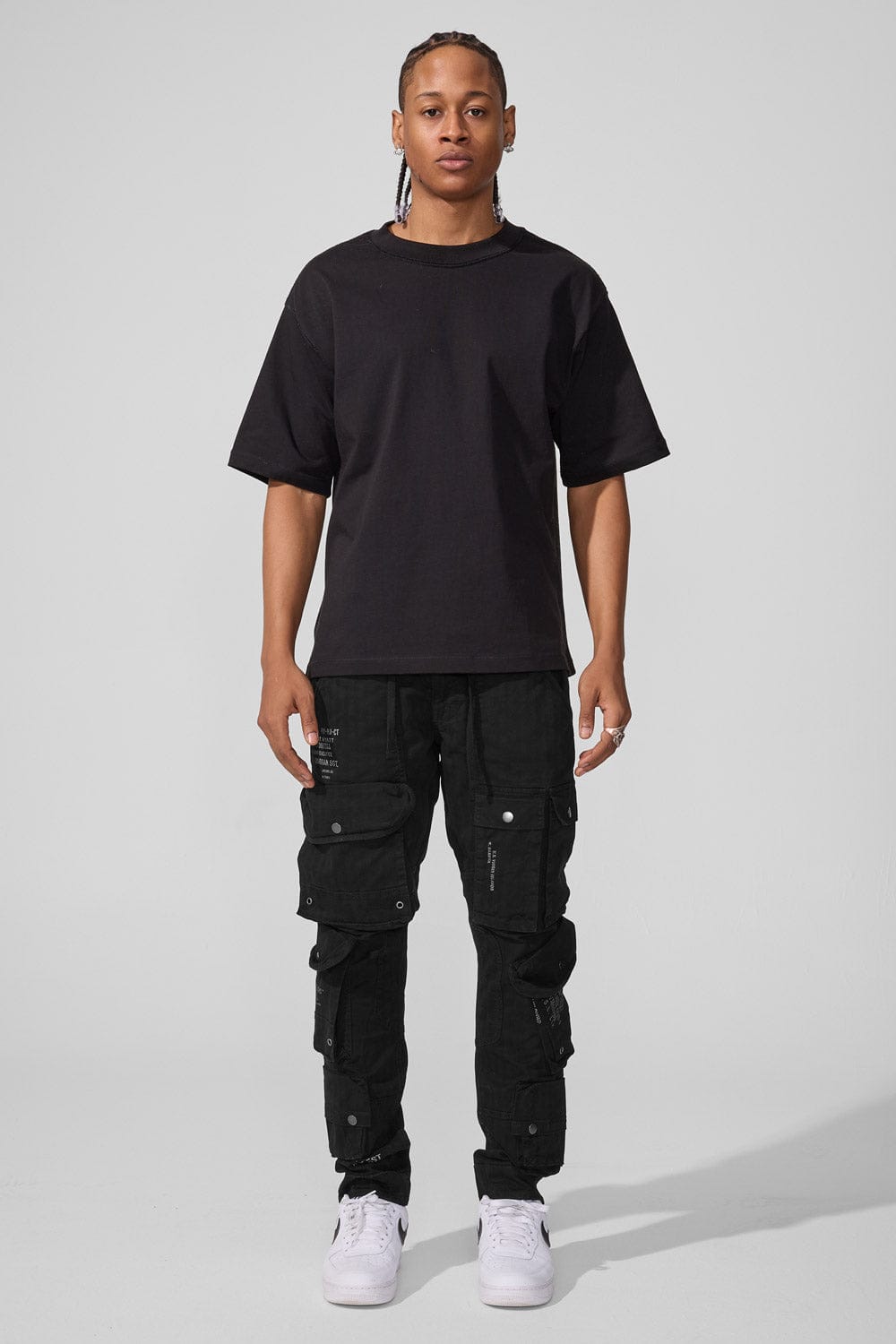 Jordan Craig Slim Taper Fit - Defcon Cargo Pants (Black) - Sean Collection
