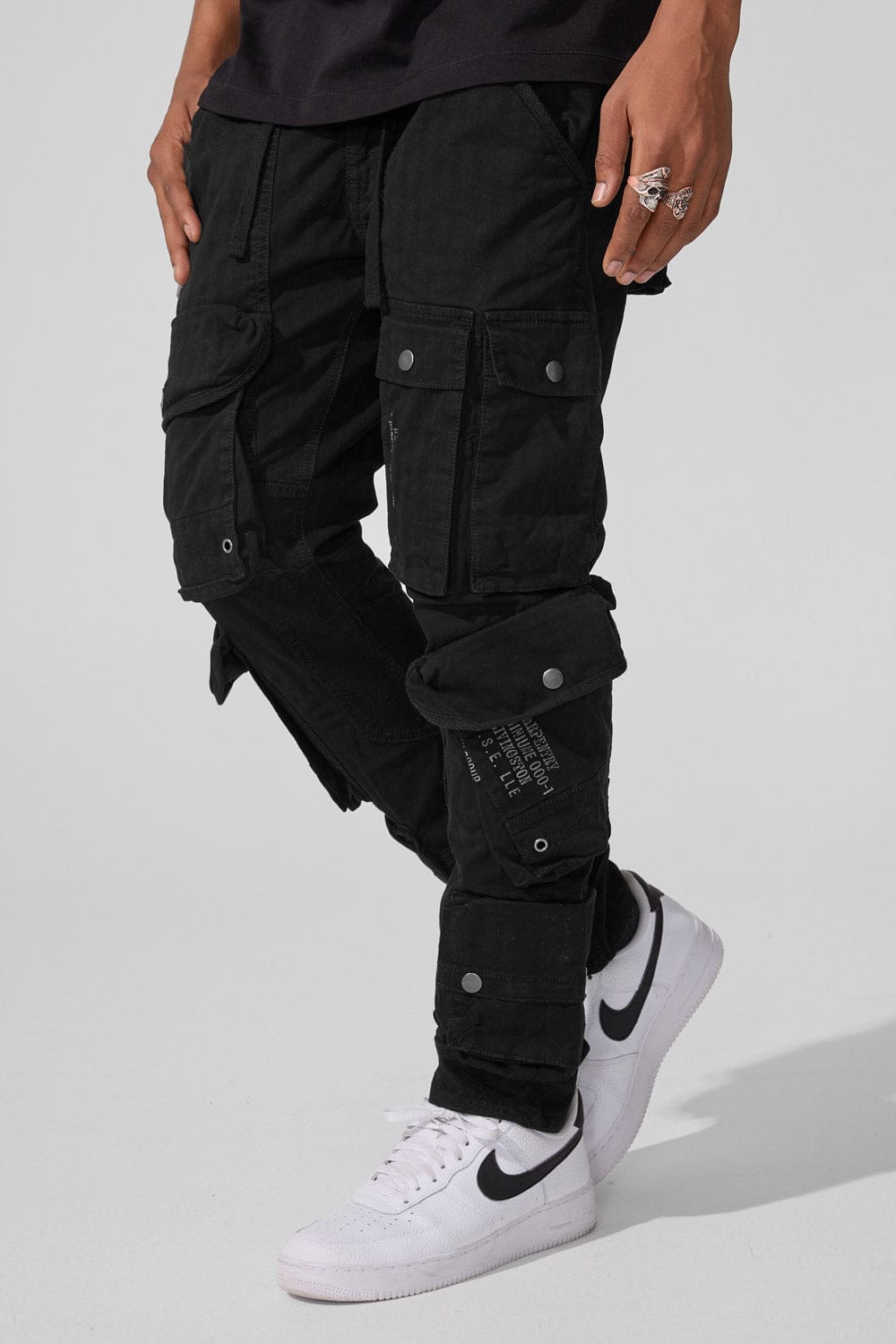 Jordan Craig Slim Taper Fit - Defcon Cargo Pants (Black) - Sean Collection