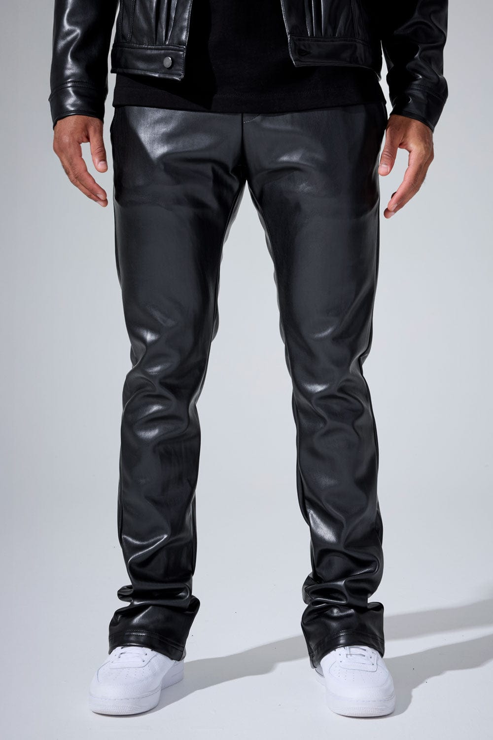 leather pants and jordans