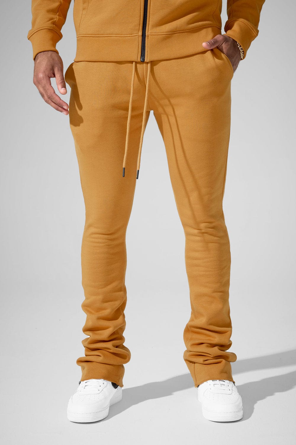 Jordan Craig Uptown Stacked Sweatpants (Fleece Sale) (100% off) Cognac / S