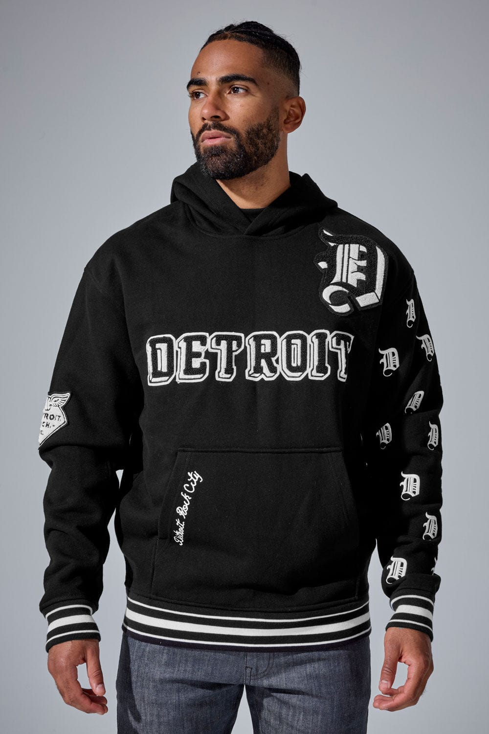 邦楽 OUTSIDER CITYROCKERRECORDS CR-00D D-Town Pullover Hoodie (Black)