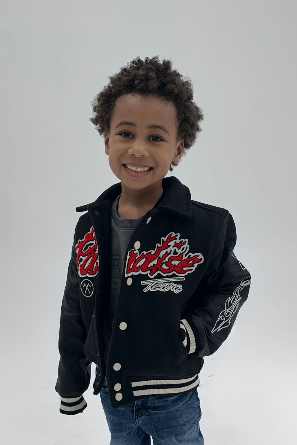JC Kids Kids Paradise Tour Varsity Jacket (Black)
