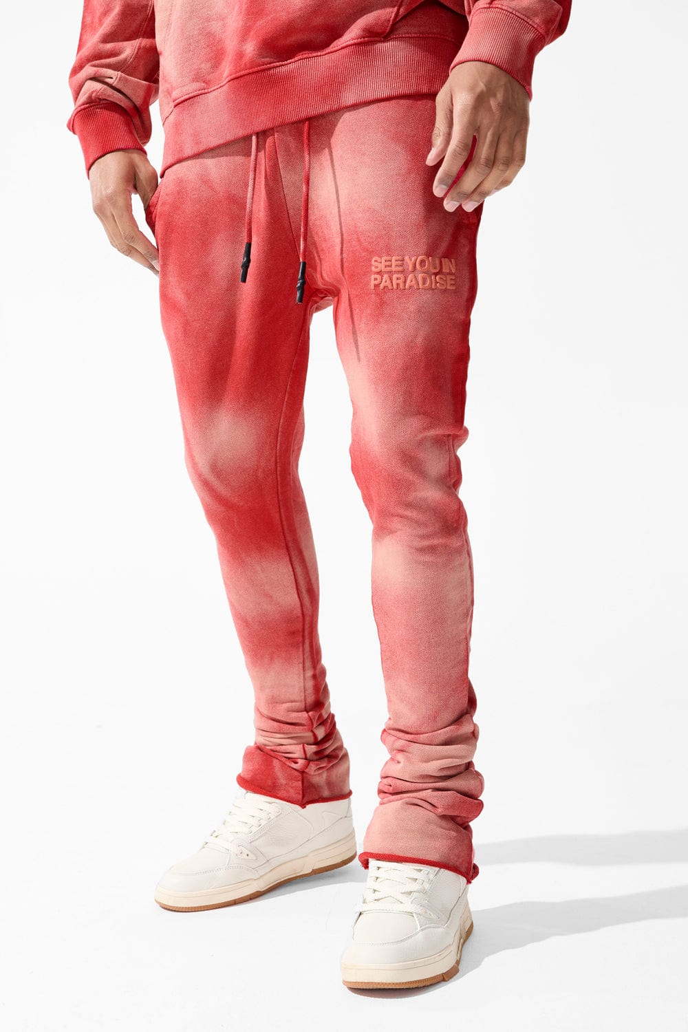 Jordan Craig Paradise Washed Stacked Sweatpants Red / S