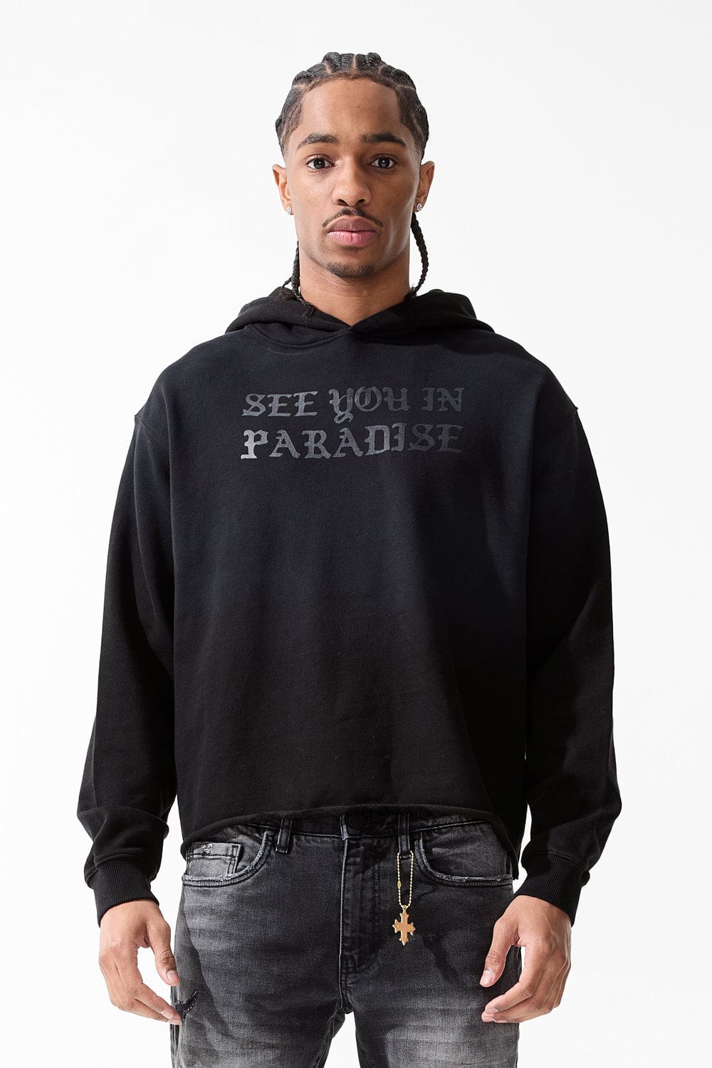 Jordan Craig SYIP Cropped Pullover Hoodie Black Shadow / S