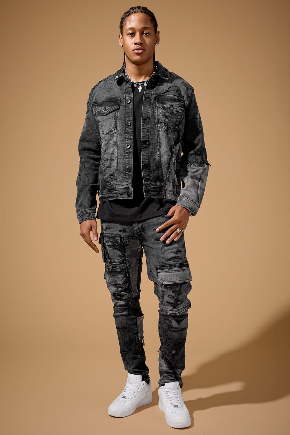 Jordan Craig Devotion Denim Trucker Jacket (Black Shadow)