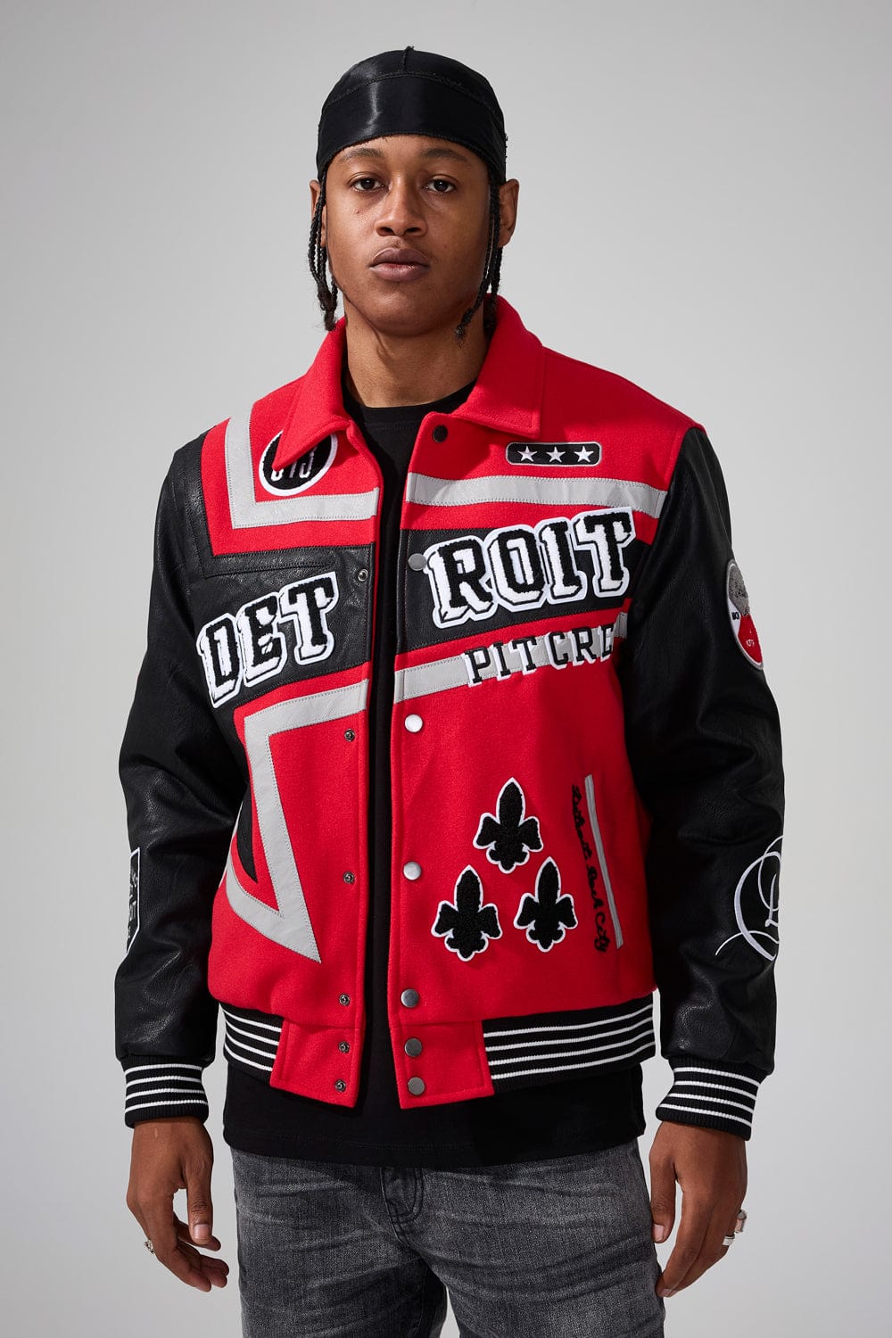 Jordan Craig Trackstar Varsity Jacket (Red) S / Red