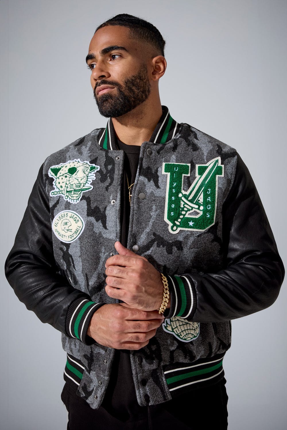 Jordan Craig Life of Vice Varsity Jacket (Black Camo) S / Black Camo