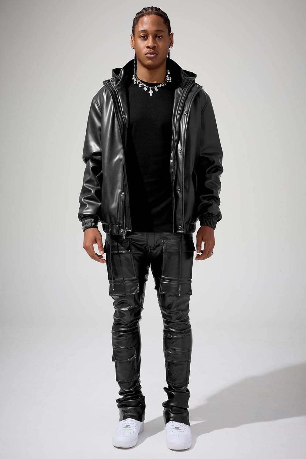 Jordan Craig Thriller Hooded Bomber Jacket (Black)