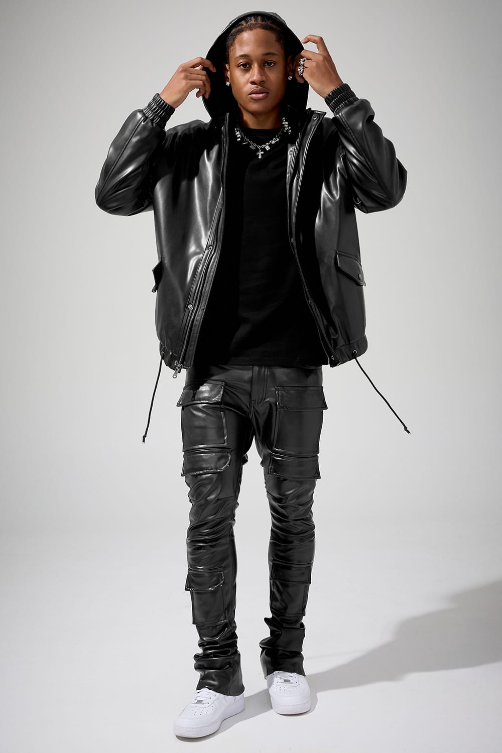 Jordan Craig Thriller Hooded Bomber Jacket (Black)