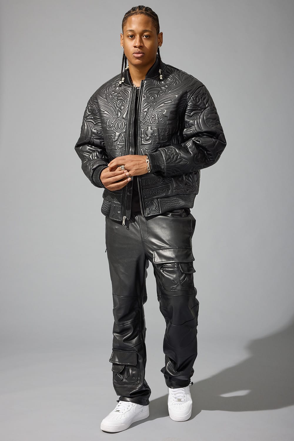 Jordan Craig Harlem World Bomber Jacket (Black)