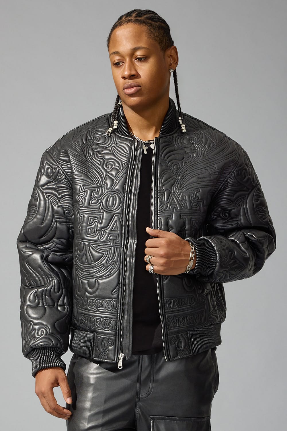 Jordan Craig Harlem World Bomber Jacket (Black) Black / S