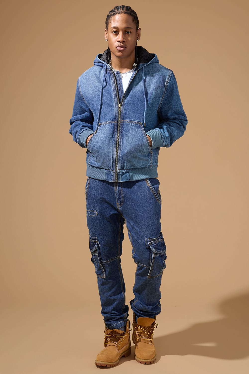 Jordan Craig OG Denim Zip Up Bomber Jacket