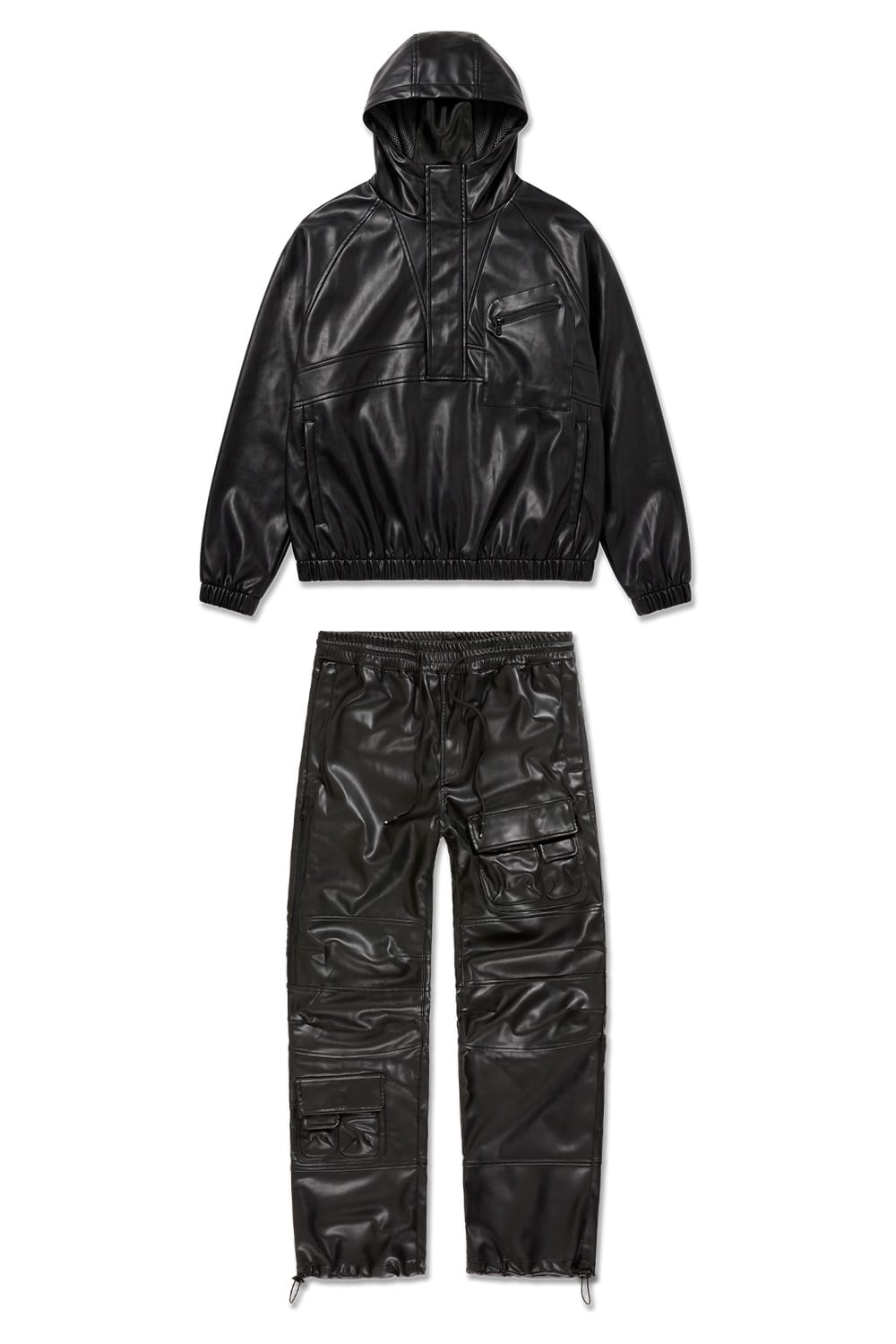 Jordan Craig Pullover and Baggy Cargo Thriller Set (Black)