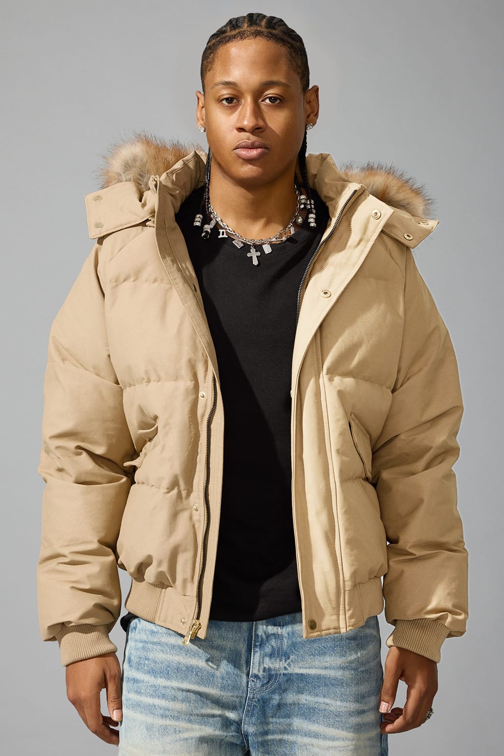 Jordan Craig Atlantic Ave Bomber Jacket Khaki / S
