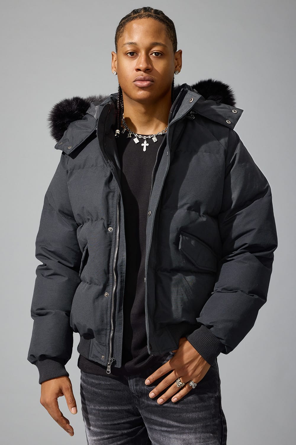 Jordan Craig Atlantic Ave Bomber Jacket Noir / S