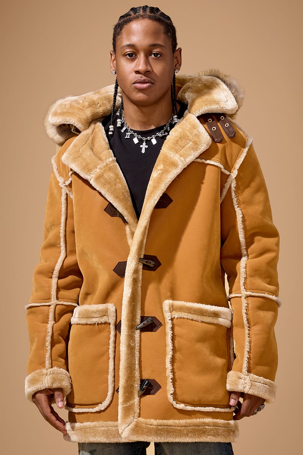 Jordan Craig Denali Shearling Jacket (Cognac) S / Cognac