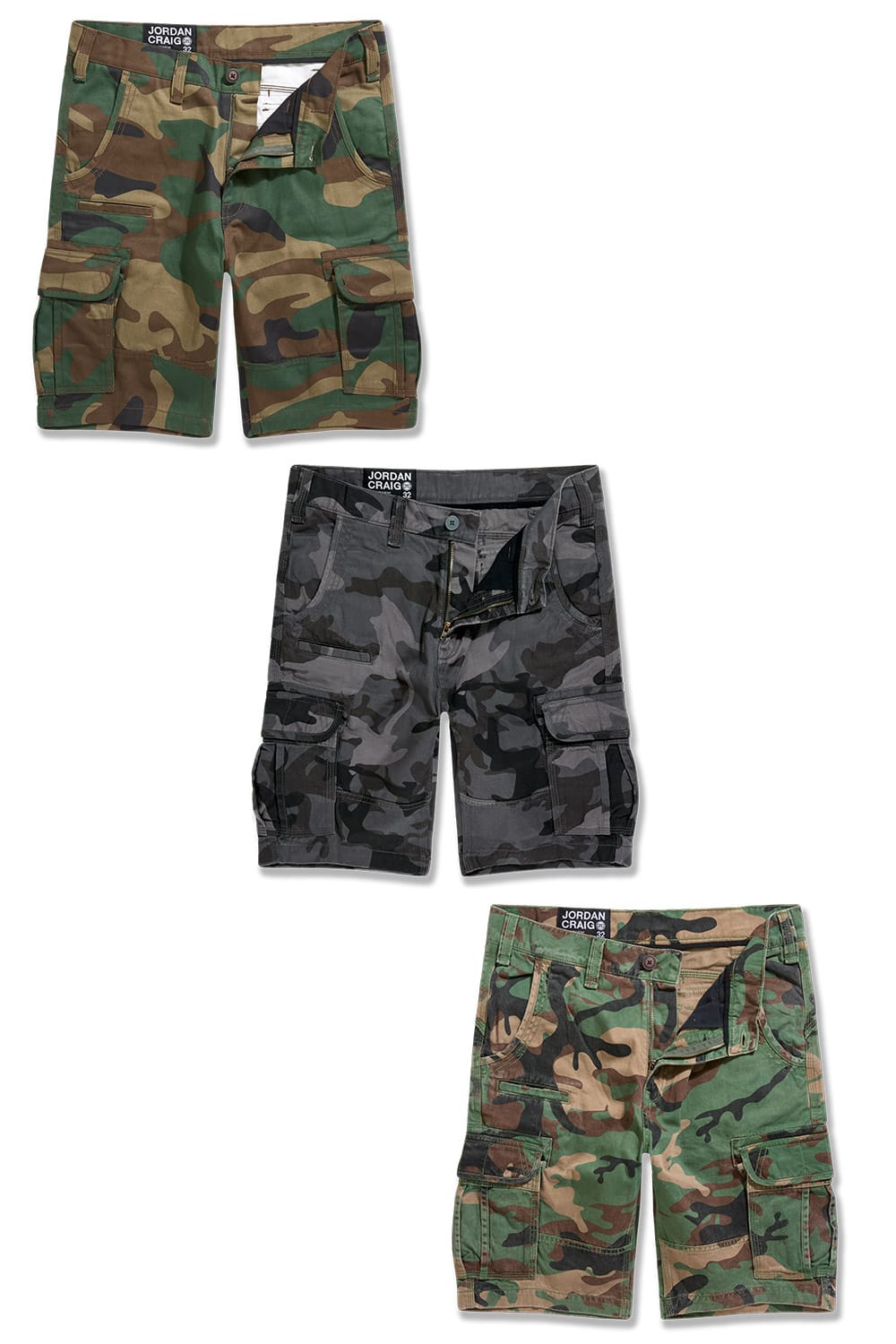 JC Big Men Big Men's Xavier OG Camo Cargo Shorts 3 Pack 46