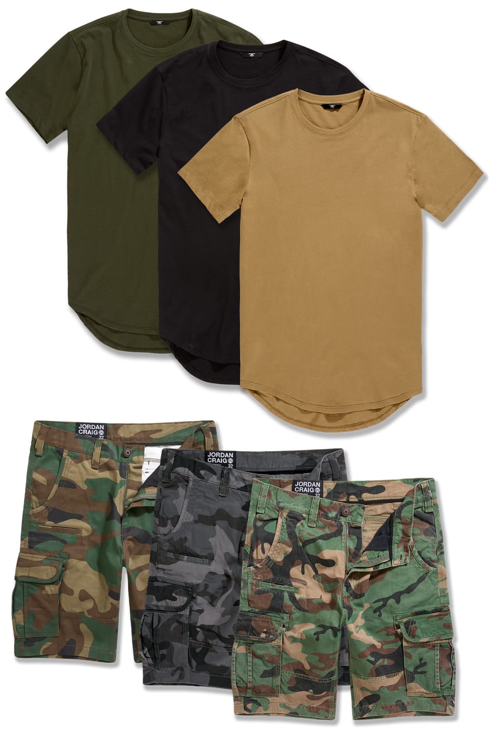 JC Big Men Big Men's Camo Scallop Tees 6 Pack 4XL / 46