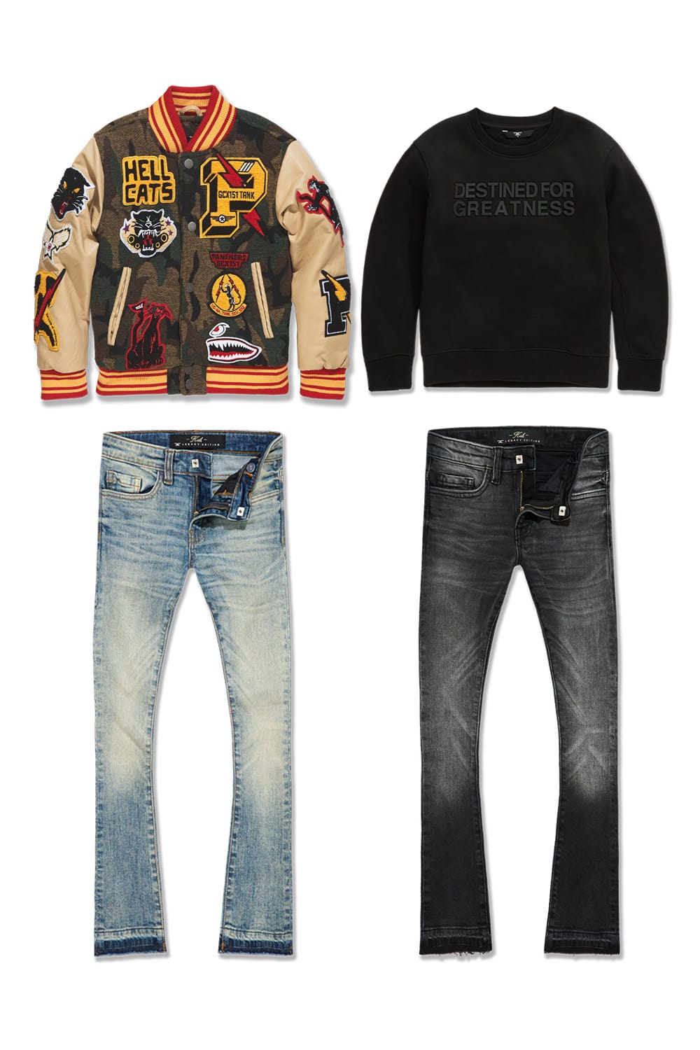JC Kids Kids Varsity/Crewneck Stacked Denim 4 Pack 2
