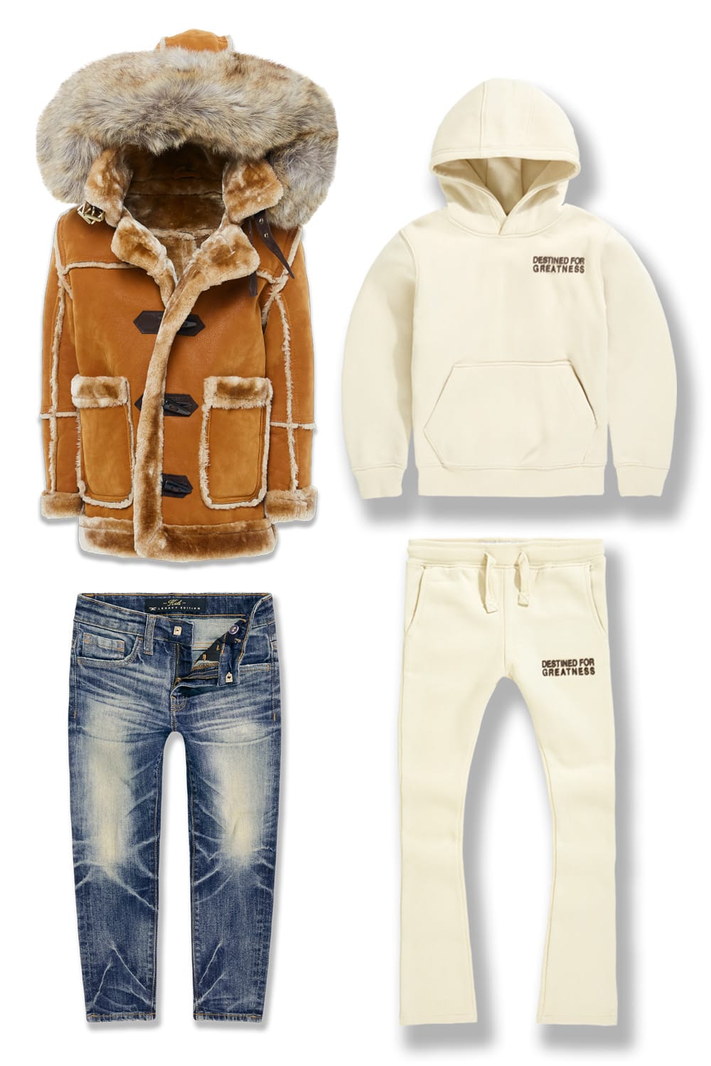 JC Kids Kids Denali Fleece Denim Bundle (Cognac) 2