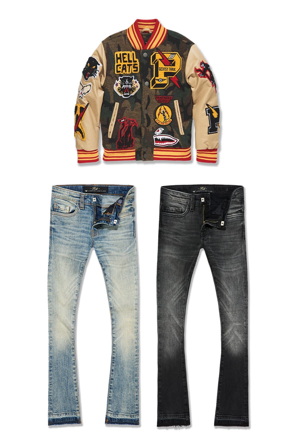 JC Kids Kids Hellcat Varsity Stacked Denim 3 Pack 2