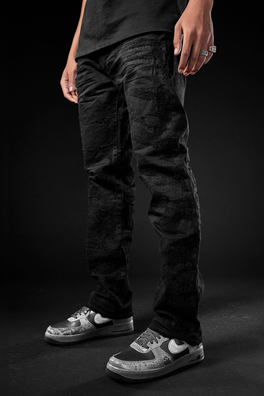Jordan Craig Molten Denim (Monochrome) Aaron (Relaxed) / Jet Black / 30/30