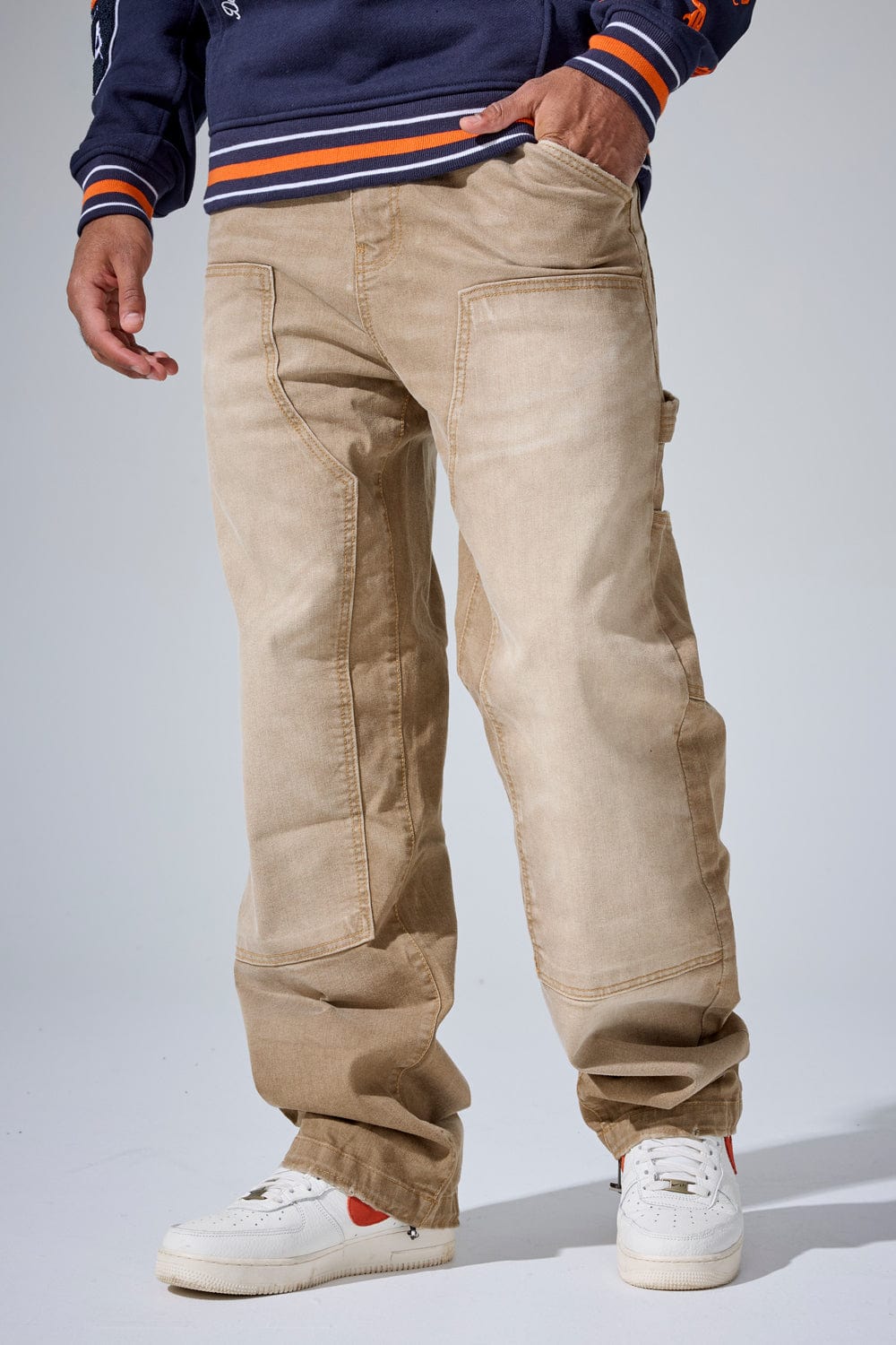 Wide Leg Fit - Craftsman Denim (Khaki Wash) - Brian Collection