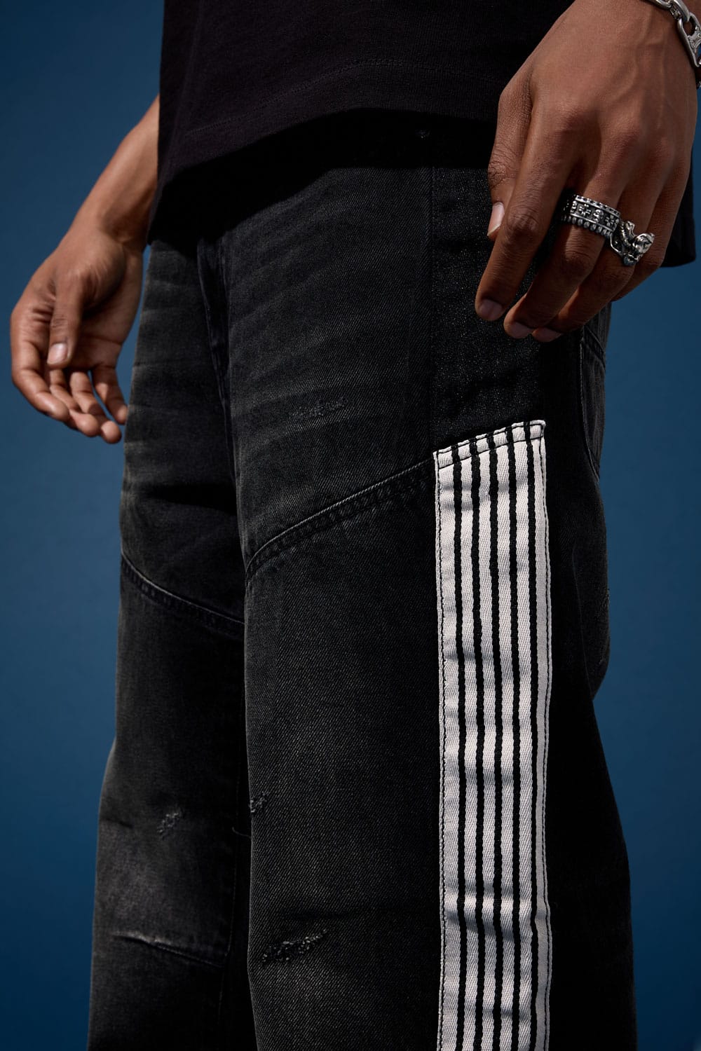 Jordan Craig Wide Leg Fit - Proper Striped Denim - Brian Collection