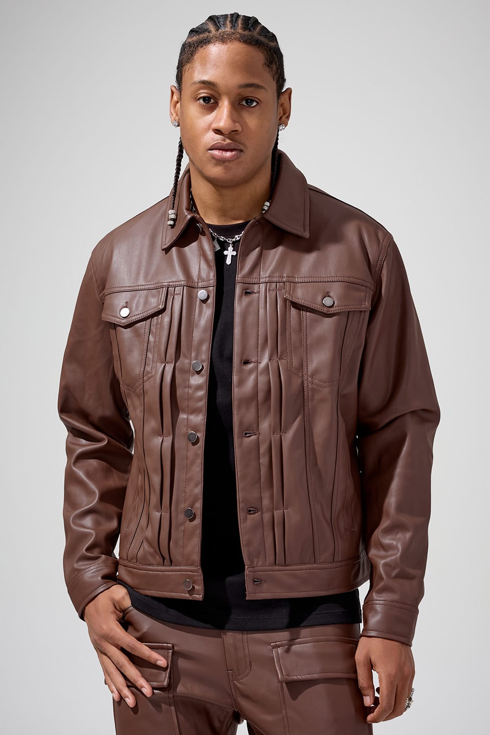 Jordan Craig Thriller Trucker Jacket (Brown) S / Brown
