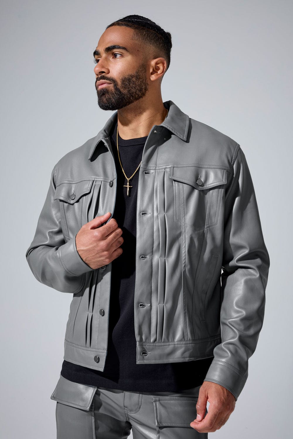 Thriller Trucker Jacket (Charcoal)