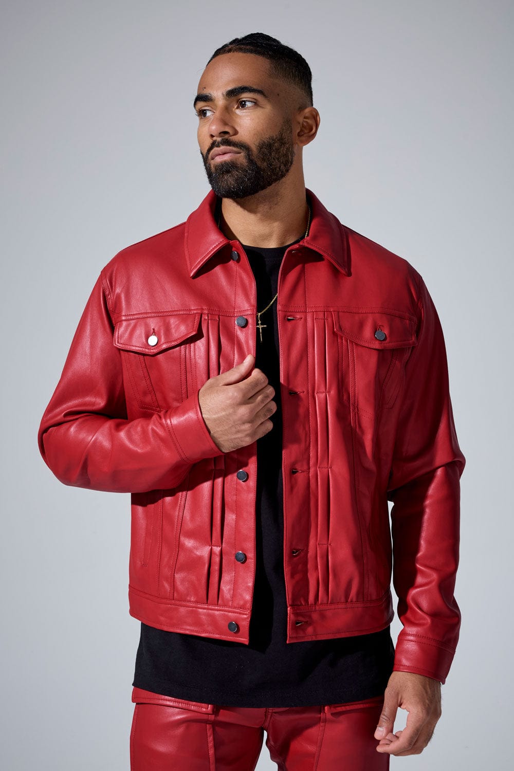 Jordan Craig Thriller Trucker Jacket (Red) S / Red