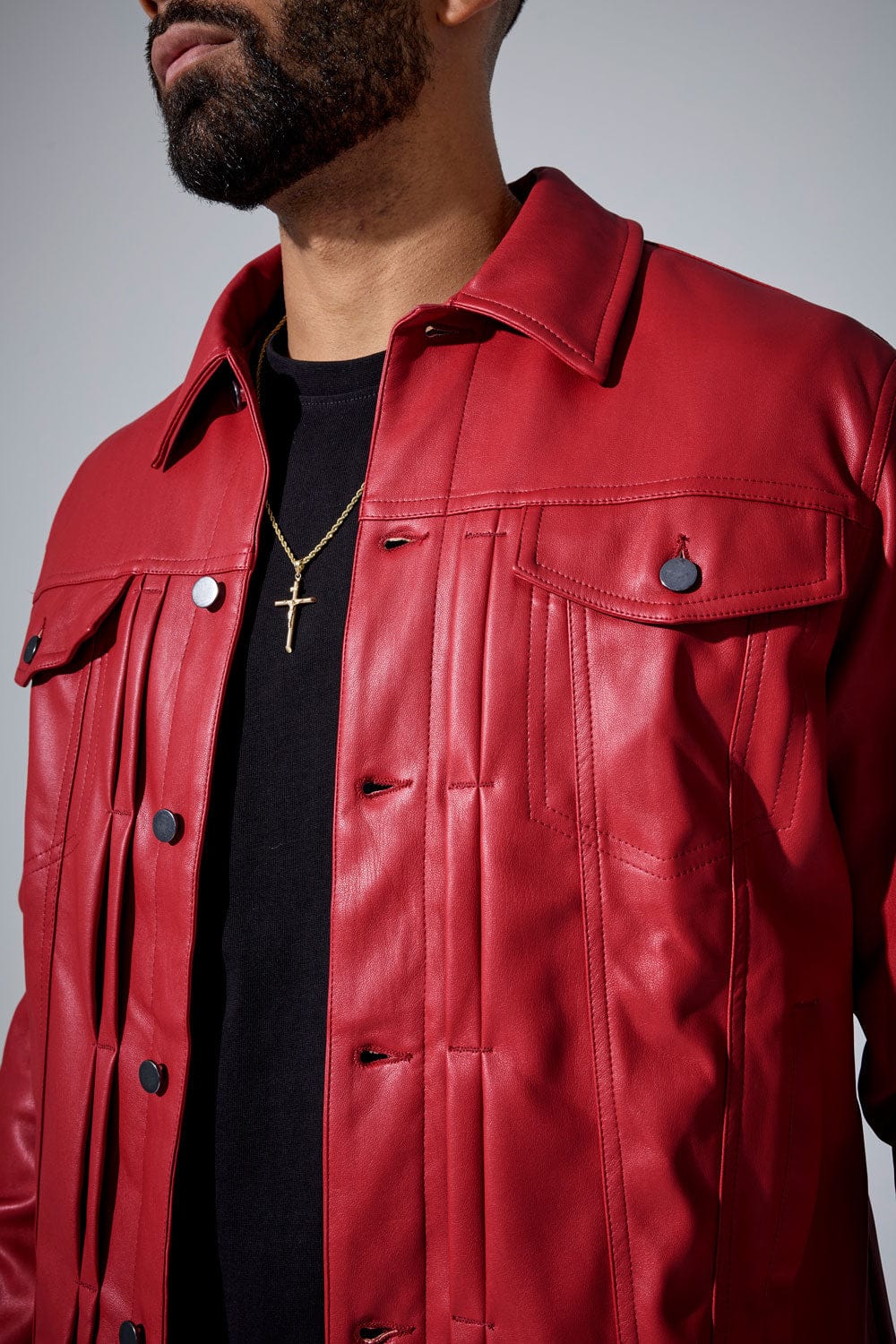 Jordan Craig Thriller Trucker Jacket (Red)
