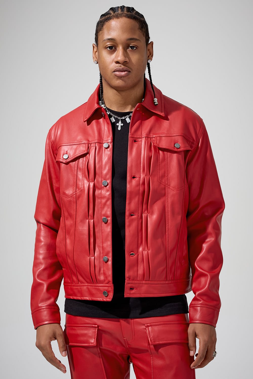Jordan Craig Thriller Trucker Jacket (Red) S / Red