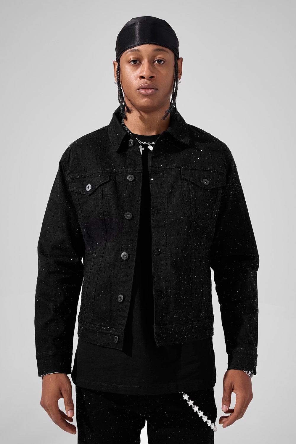 Jordan Craig Magic City Denim Trucker Jacket (Jet Black)