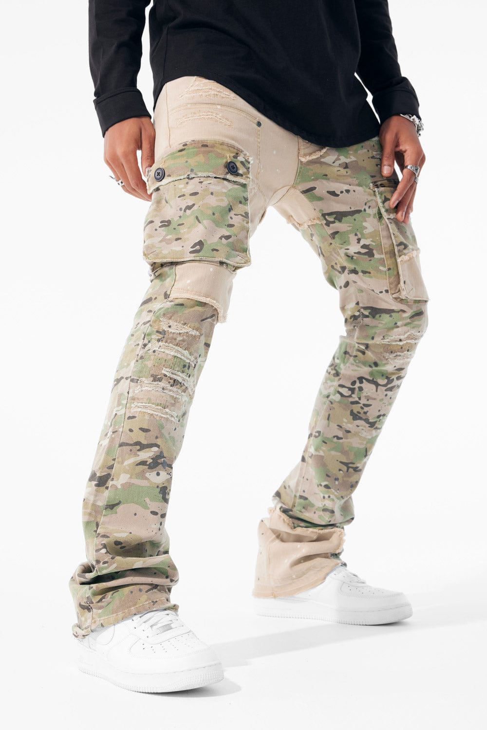 Ross Stacked - Platoon Cargo Denim (Camo 2.0)