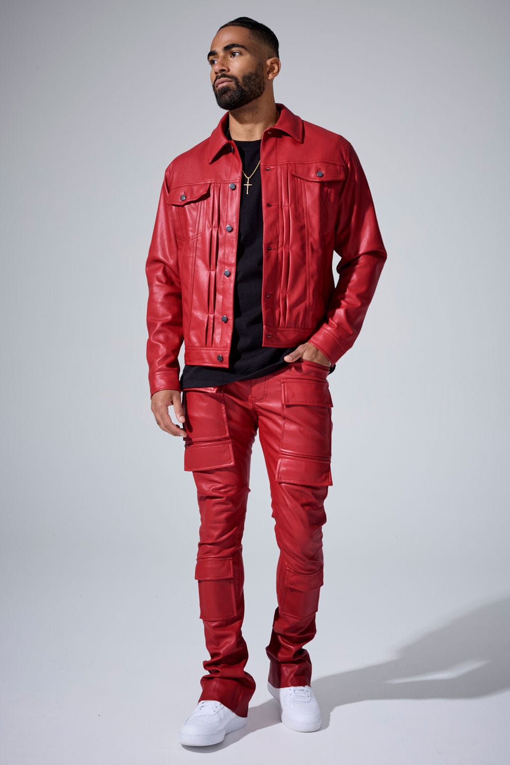Jordan Craig Thriller Trucker Jacket (Red)