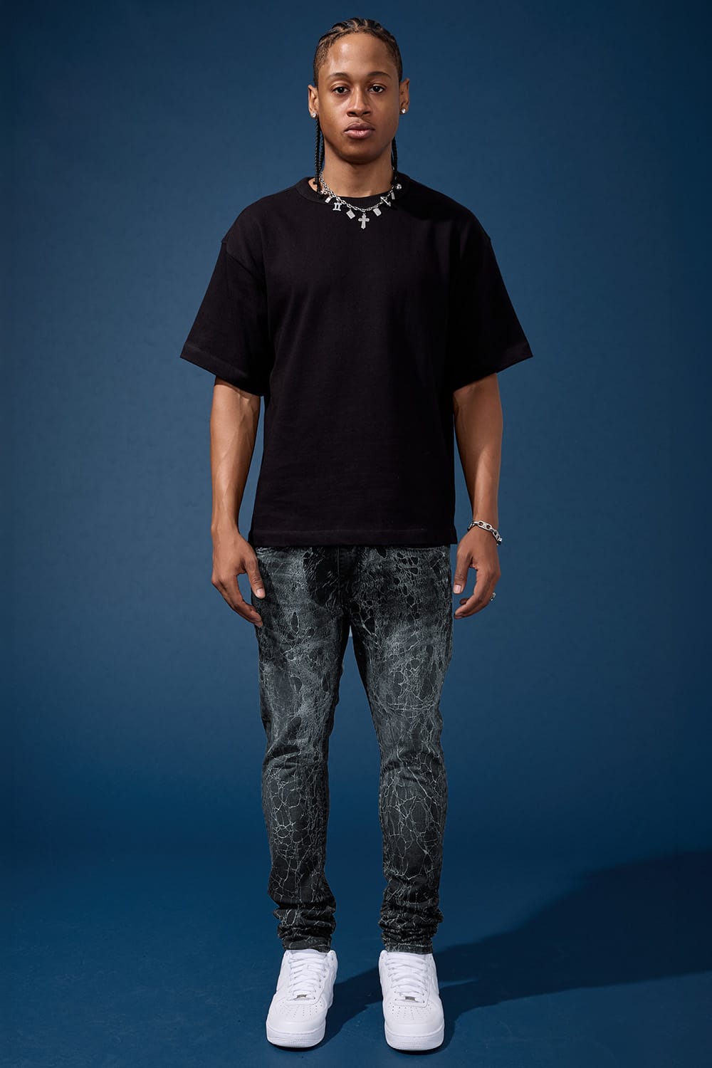 Jordan Craig Slim Taper Fit - Cracked Denim (Ice Blue) - Sean Denim