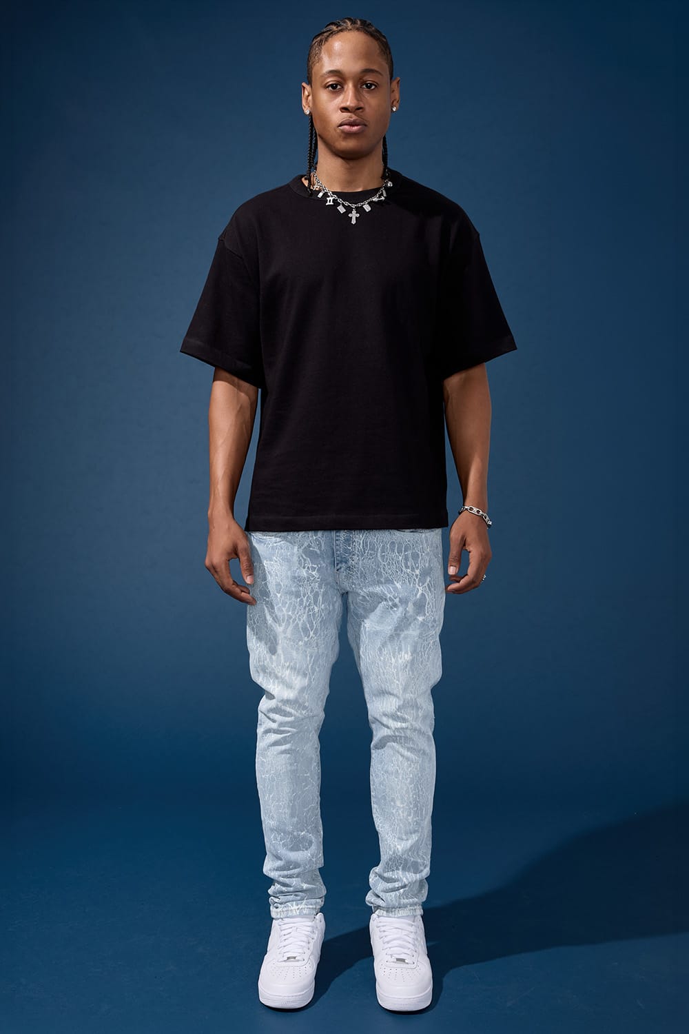Jordan Craig Slim Taper Fit - Cracked Denim (Ice Blue) - Sean Denim