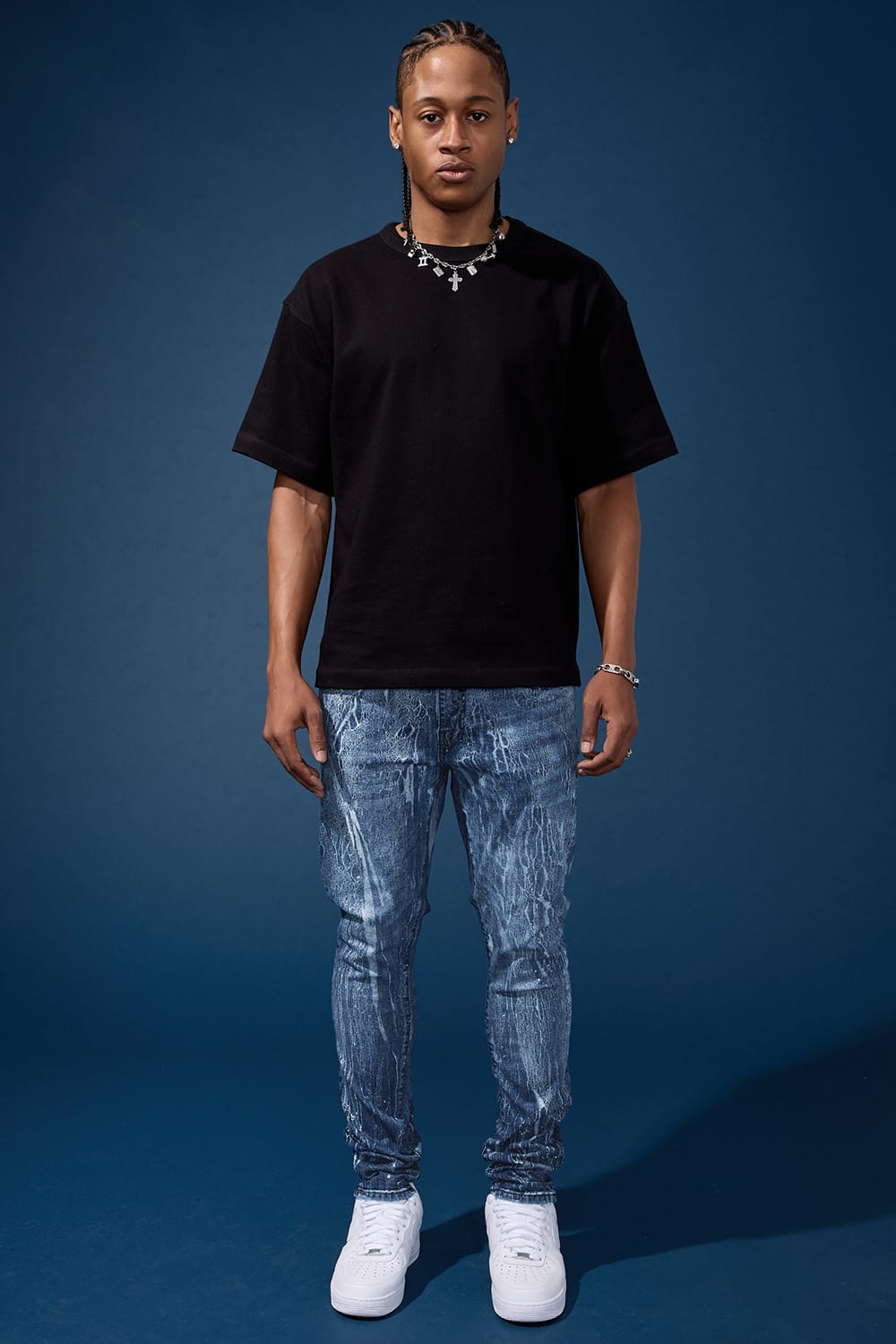 Jordan Craig Slim Taper Fit - Cracked Denim (Ice Blue) - Sean Denim