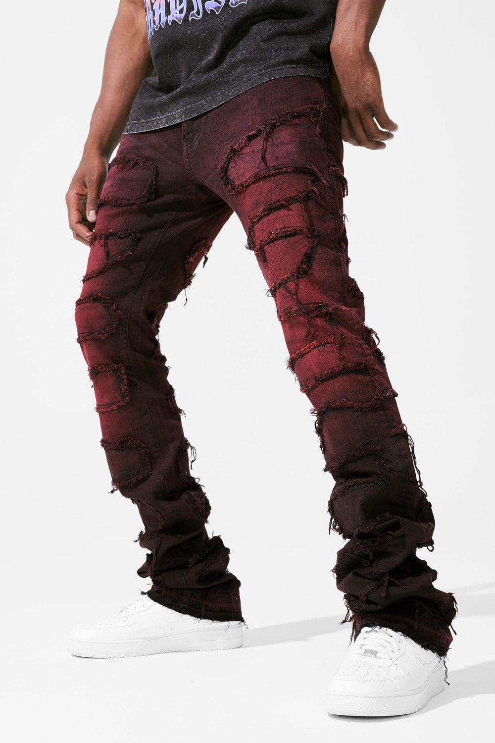 Purple Ombré Custom Stacked Pants 