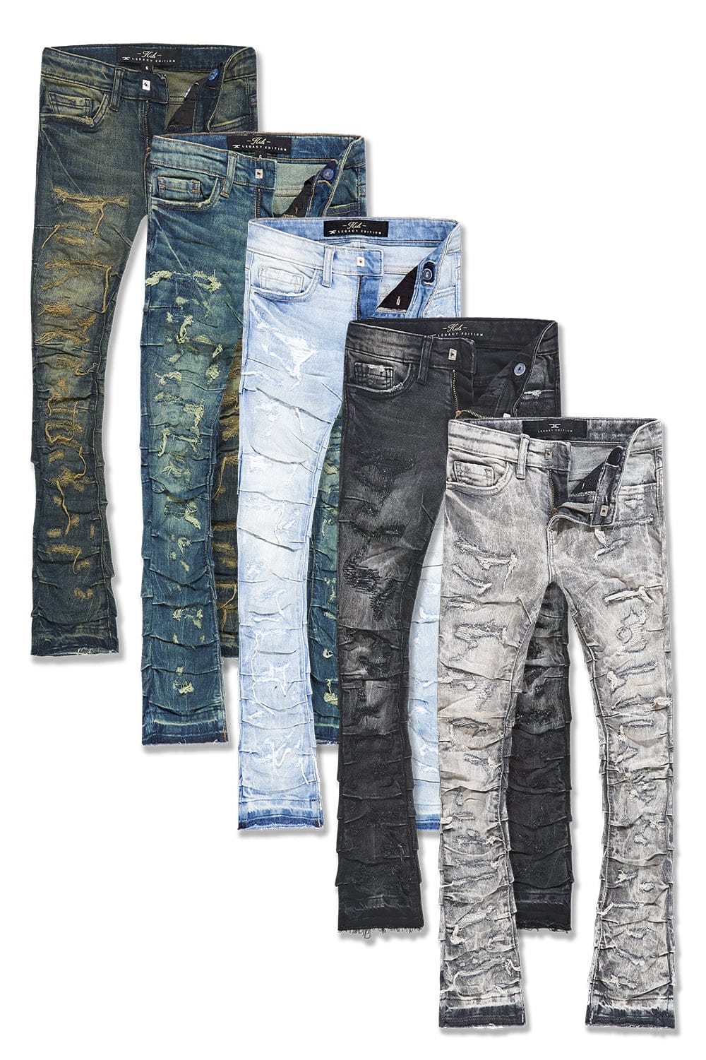 JC Kids Kids Stacked Ripple Effect Denim 5 Pack #2 2