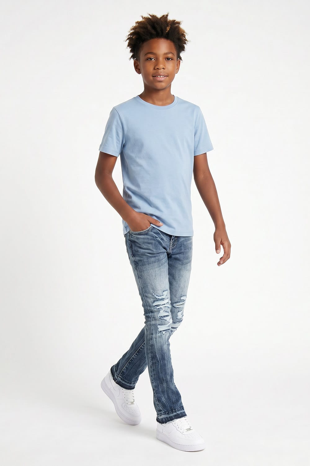 JC Kids Kids Attitude Stacked Denim (Medium Blue)