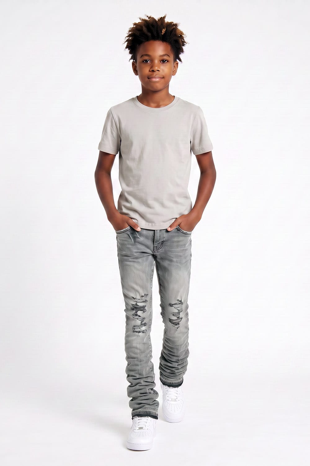JC Kids Kids Attitude Stacked Denim (Smoked Grey)
