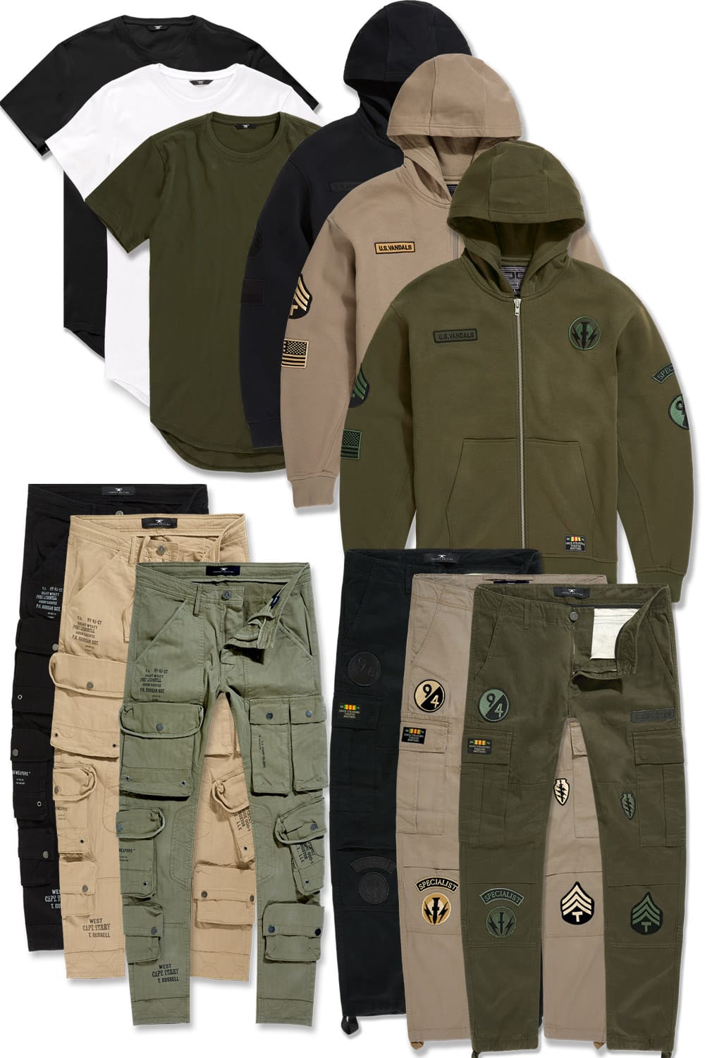 Jordan Craig Tee, Hoody & Cargo Pants 12 Pack TOP: SMALL | BOTTOM : 30/30