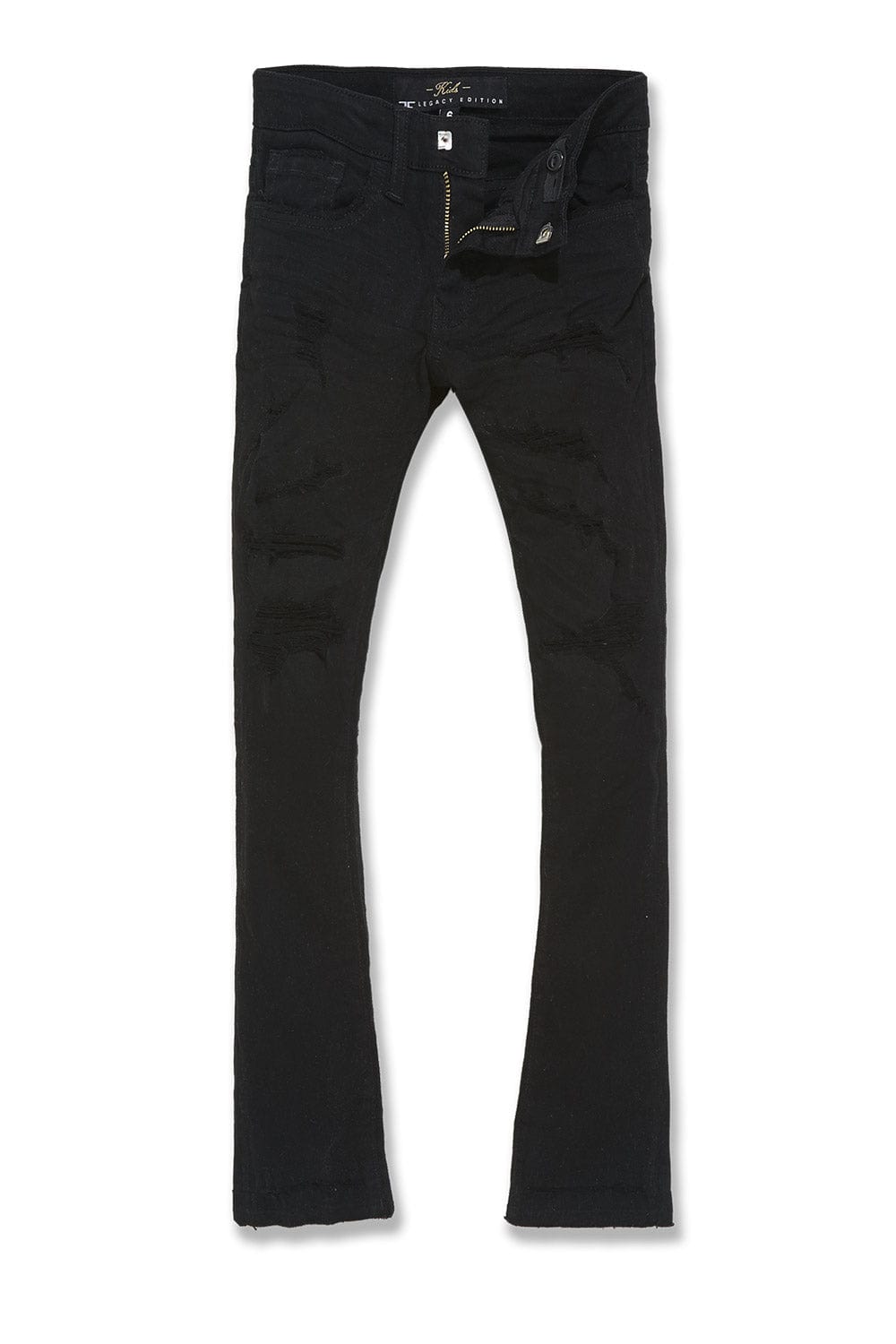 JC Kids Kids Stacked Tribeca Twill Pants (Black) 2 / Black